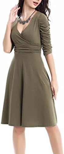 Miss Hollywood Wrap V-neck Ruffled Half Sleeves Casual Cocktail Party Dress