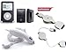 Black Leather Case for Ipod Video 30GB + Car Charger for Apple Ipod Video + White Retractable Data Cable for Apple Ipod