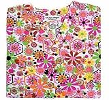 Medical Uniform - Bright Floral Print V-Neck Scrub Top (XS-3X) SIZES RUN LARGE! (XL)