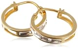 Image of 9ct Yellow Gold AME105178 Ladies 0.06ct Diamond Creole Earrings