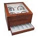 Heiden Quad Watch Winder with Drawer - Burl Wood