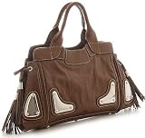 Shimmery Brown Mirror-Plated Satchel