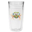 Colorful Caribbean Crab 12 oz Slimline Insulated Beverage Tumbler, Clear