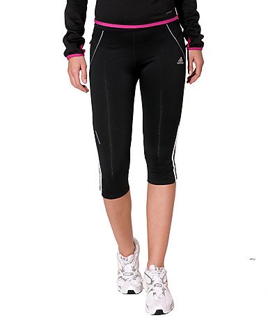 Adidas Damen 3/4 Tights Response Drei Streifen, black/white/light onyx, 40, V39103