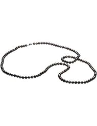 42" Freshwater Cultured Black Pearl Strand in Sterling Silver