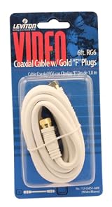 RG6 Coax Cable, Nickel Plated, Various Sizes in Black or White, C6851