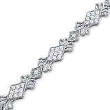 Vintage Style Diamond Tennis Bracelet In White Gold