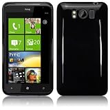 HTC TITAN GEL SKIN CASE - SOLID BLACK, WITH QUBITS-BRANDED MICROFIBER CLEANING CLOTH