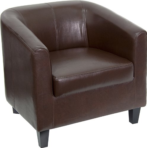 Flash Furniture Brown Leather Office Guest Chair/Reception Chair On Sale