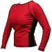Women's Grappling Rash Guard - Piranha Gear - Long Sleeve - Red and Black