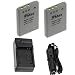 GTMax 3pcs 2x LI-80B Replacement Battery+Battery Charger for Olympus T-100