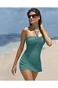 Newport News Stone-trimmed bandeau swimdress