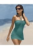 Newport News Stone-trimmed bandeau swimdress