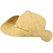 Raffia Wooden Bead Light Cowboy Cowgirl Hat Natural
