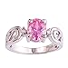 Psiroy 925 Sterling Silver Stunning Created Gorgeous Women's 7mm*9mm Oval Cut CZ Pink Topaz Filled Ring