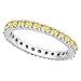Fancy Yellow Canary Diamond Eternity Ring Band 14K White Gold (0.51ct)