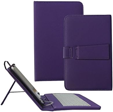 Tsmine LG G Pad 8.3 Keyboard Case - Micro-USB Keyboard w/ PU Leather Case Stand Cover for LG G Pad 8.3 4G LTE VK810 / V500 Wifi Version Tablet, Purple