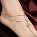 San Tokra Antique Silver Barefoot Sandals Footchain Chinese Knot Ankle Bracelet Beach Wedding Jewelry