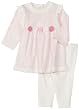 Little Me Organic Leopard Legging Set, Ivory/Pink, 3 Month