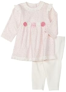 Little Me Organic Leopard Legging Set, Ivory/Pink, 3 Month