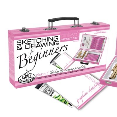 Royal & Langnickel Pink Art Beginner Artist Sketching and Drawing Wood Box Set