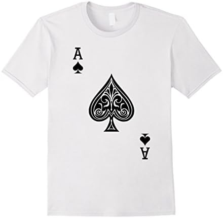 Men's Ace of Spades Playing Card Costume T-Shirt Medium White