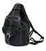 Convertible Back Pack Purse, Mid Size Tear Drop Shoulder Bag, Backpack, Sling Bag. Genuine Leather (Black)