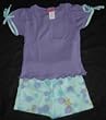 Girls Pull-on Short Set Bow Sleeve T-Shirt w/Matching Trim