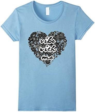Women's Vibe With Me Love T-shirt Large Baby Blue