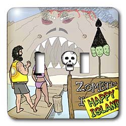 Rich Diesslins Funny General Cartoons - Halloween - Zombie Survivor Game Shows - Light Switch Covers - double toggle switch