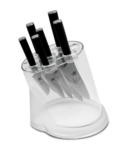 Shun Alton Angle 7-Piece Knife Block Set with Clear Block