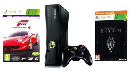 Xbox 360 - Console 250 GB con Forza Motorsport 4, Skyrim e Abbonamento Xbox Live Gold 1 Mese [Bundle]