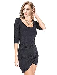 Sexy Cocktail Cotton/Polyester Ruched Elbow Length Sleeves Club Dress/Evening Dress/Party Dress 