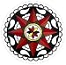 Outdoor Living : Hex Sign: Fertility 8": Sun, Rain, and Fertility, Abundance in Field, Barn, and Home.