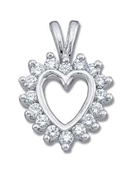 14K Yellow Gold 1/3 Ct Tw Diamond Heart Pendant