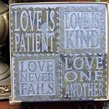 Corinthians Love is... Natural Slate Christian Coasters - Set of 4 - Perfect Wedding / Engagement Gift!