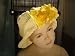 HT23Y,Yellow Gimp floppy hat with two yellow Rose