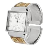 Geneva Platinum Polished Cuff Watch by Geneva
