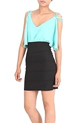 Sexy Polyester Cowl Neck Open-Back Mini Dress 