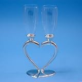 Beverly Clark 70W Silver And Glass Heart To Heart Flutes