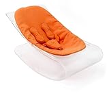 Bloom Coco Plexistyle Baby Lounger with Seat Pad, Transparent Frame, Pad Harvest Orange (Leatherett