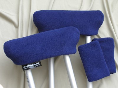 Crutch Buddies Covers Armrest Pads, includes Grip Covers - Peek-A-Blue