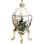 Royal White/Green Faberge Style Collectible Enameled Egg (6010-9)