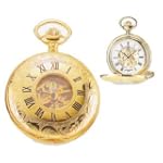 3536 Charles Hubert Classic White Dial Pocket Watch with Curb Chain and Belt Clip XWA849