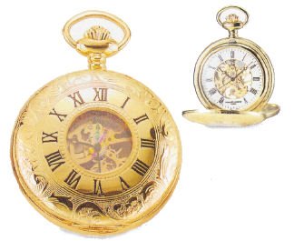 3536 Charles Hubert Classic White Dial Pocket Watch with Curb Chain and Belt Clip XWA849