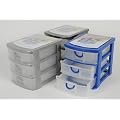 Ablagebox Aufbewahrungsbox Organizer Container Box mit 3 Schubladen Aufbewahrung schwarz
