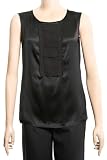 SLEEVELESS SILK CHARMEUSE TOP
