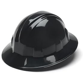 Pyramex Full Brim 4 Pt. Ratchet Suspension Hard Hat-Black by Pyramex