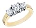 Diamond Engagement Anniversary Three Stone Ring 1 Carat (ctw) in 14K Yellow Gold