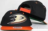 Anaheim Ducks Snapback Big Logo Black / Orange Two Tone Adjustable Plastic Snap Back Hat / Cap